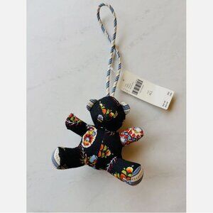 RARE! NWT Anthropologie Vera Bradley Bitty Bear Shaped Plush Bag Charm Black